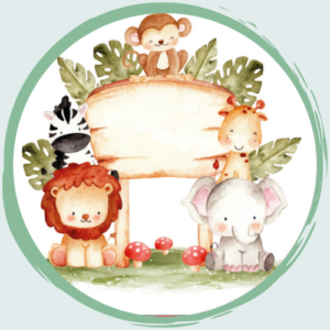 Geboortebord Dieren met bord