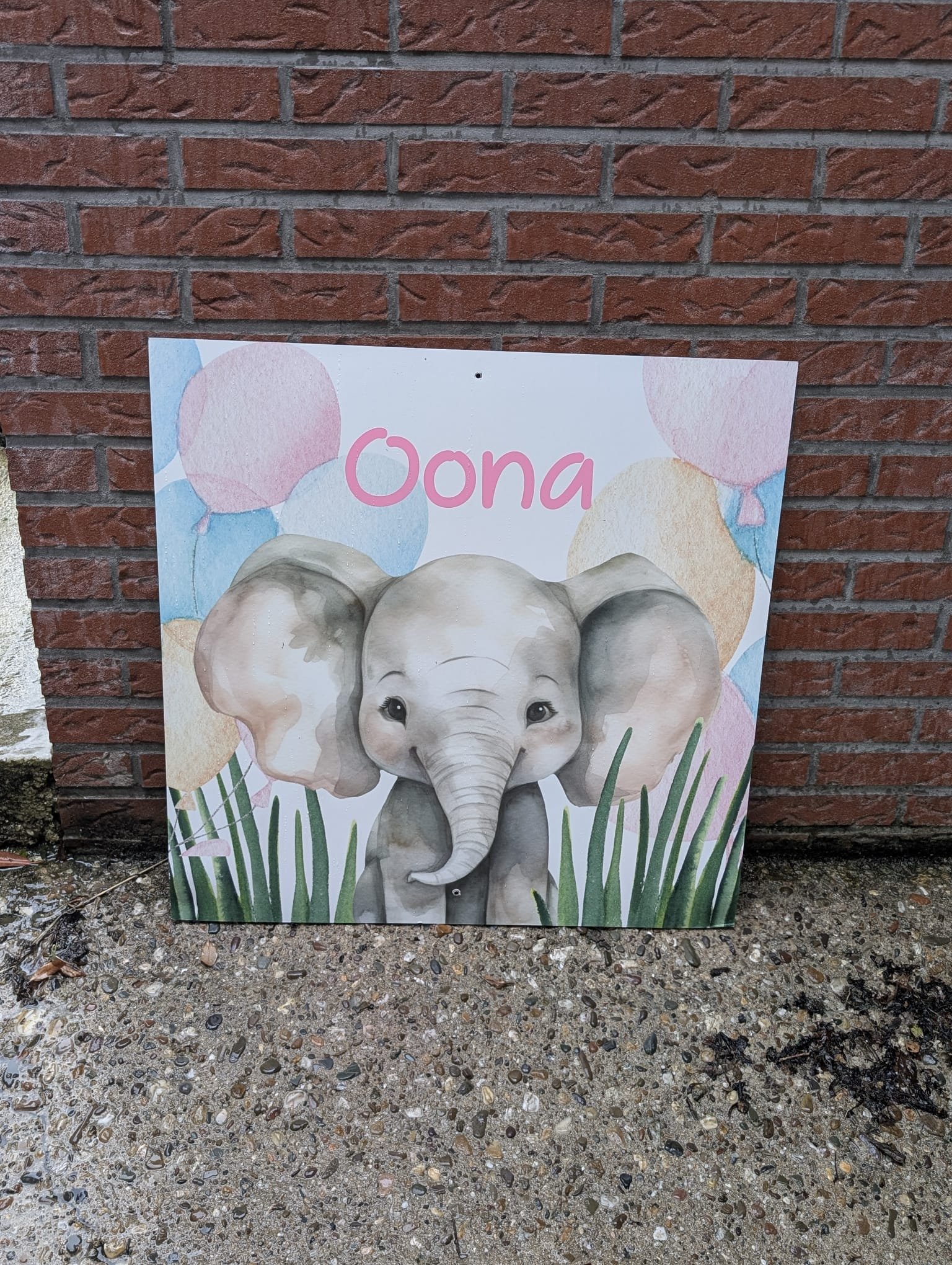 Geboortebord Klein Vierkant Olifant - Afbeelding 6
