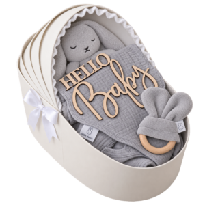 Luiertaart – Baby Geschenkset Grijs (Hello Baby)