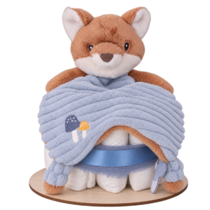 Luiertaart Forest Friends Vos knuffeldoekje – Kraamcadeau jongen