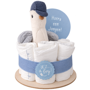 Luiertaartje – Sailors Bay met “Hoera een jongen” kaart