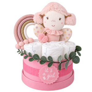 Mini Luiertaart Roze Rammelaar Fee 